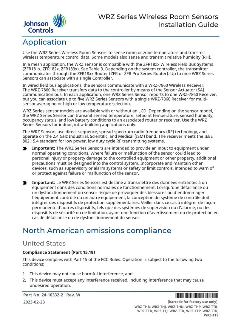 Johnson Controls WRZ Series User manual Johnson Controls WRZ Series User manual