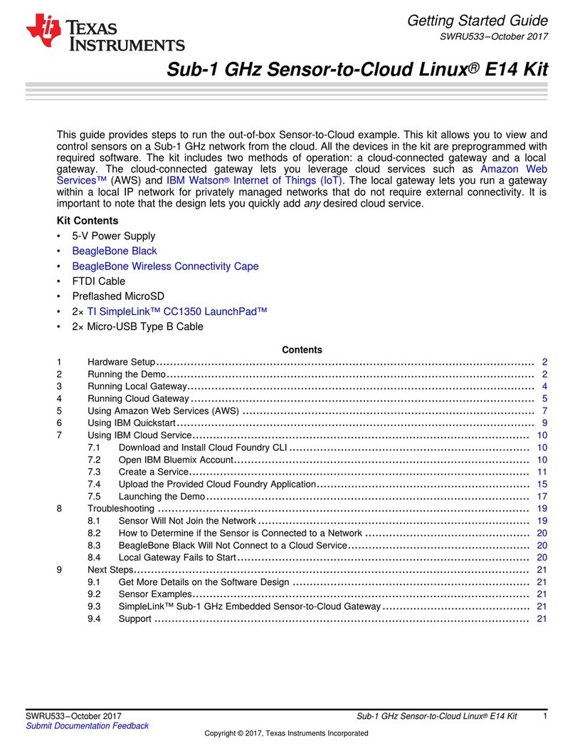 Texas Instruments Sub-1 GHz Sensor-to-Cloud Linux E14 Kit User manual