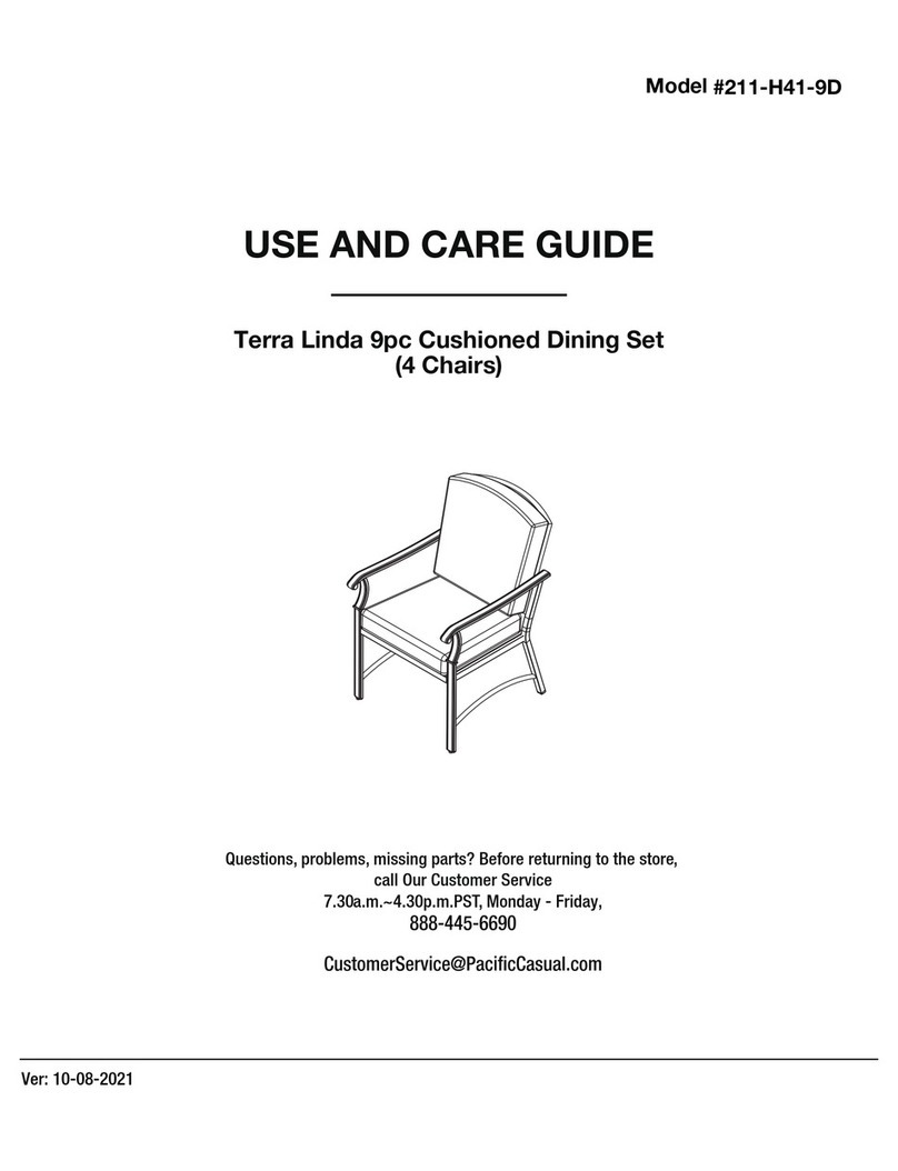 Pacific Casual Terra Linda 211-H41-9D User manual