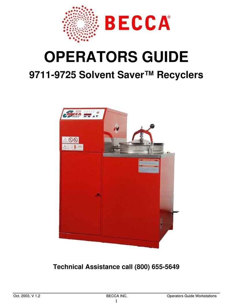 Becca Solvent Saver 9711 Operator's guide