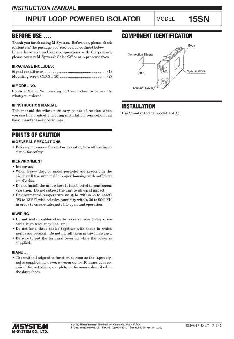 M-system 15SN instruction manual