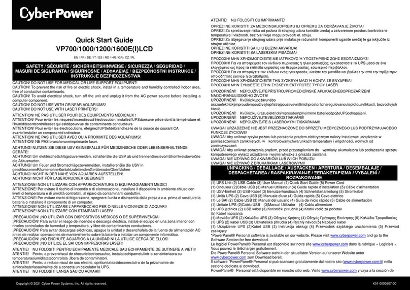 CyberPower ValuePro VP700ELCD User manual