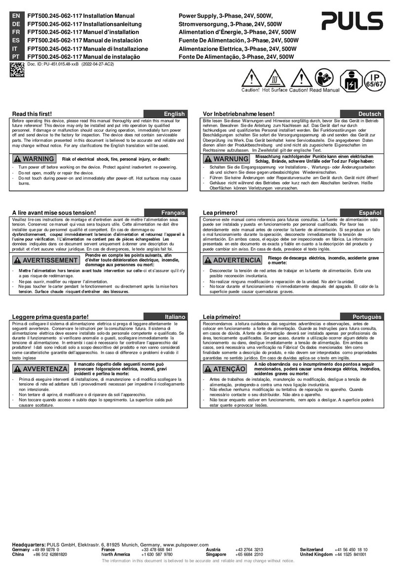 Puls FPT500.245-062-117 User manual