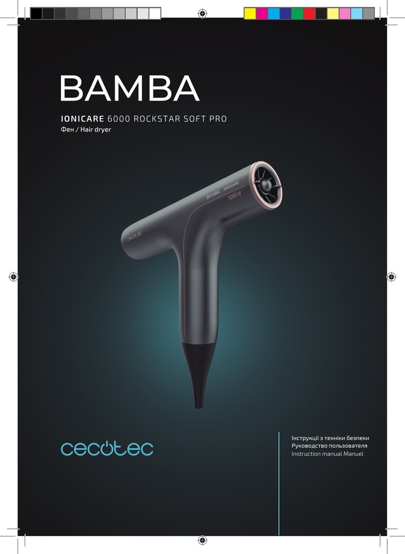 cecotec BAMBA IONICARE 6000 ROCKSTAR SOFT PRO instruction manual