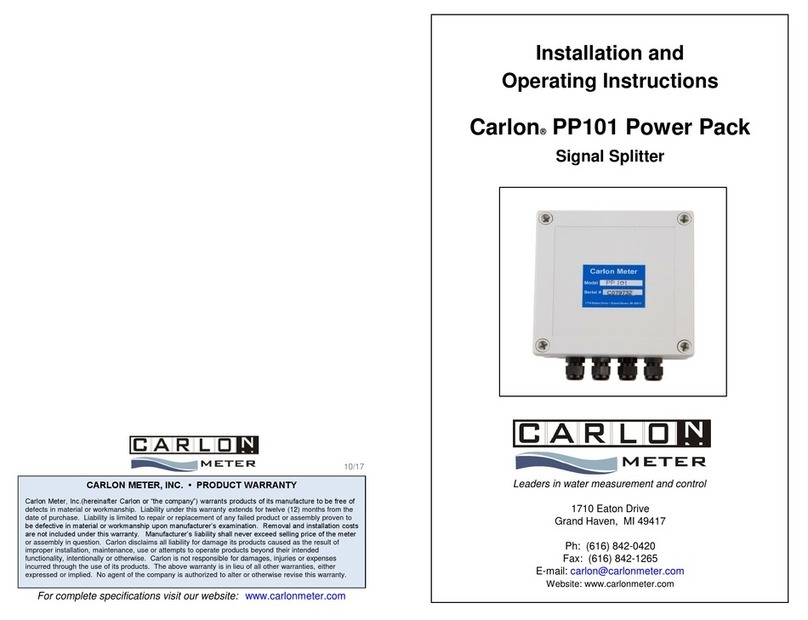 Carlon PP101 Installation and operating instructions