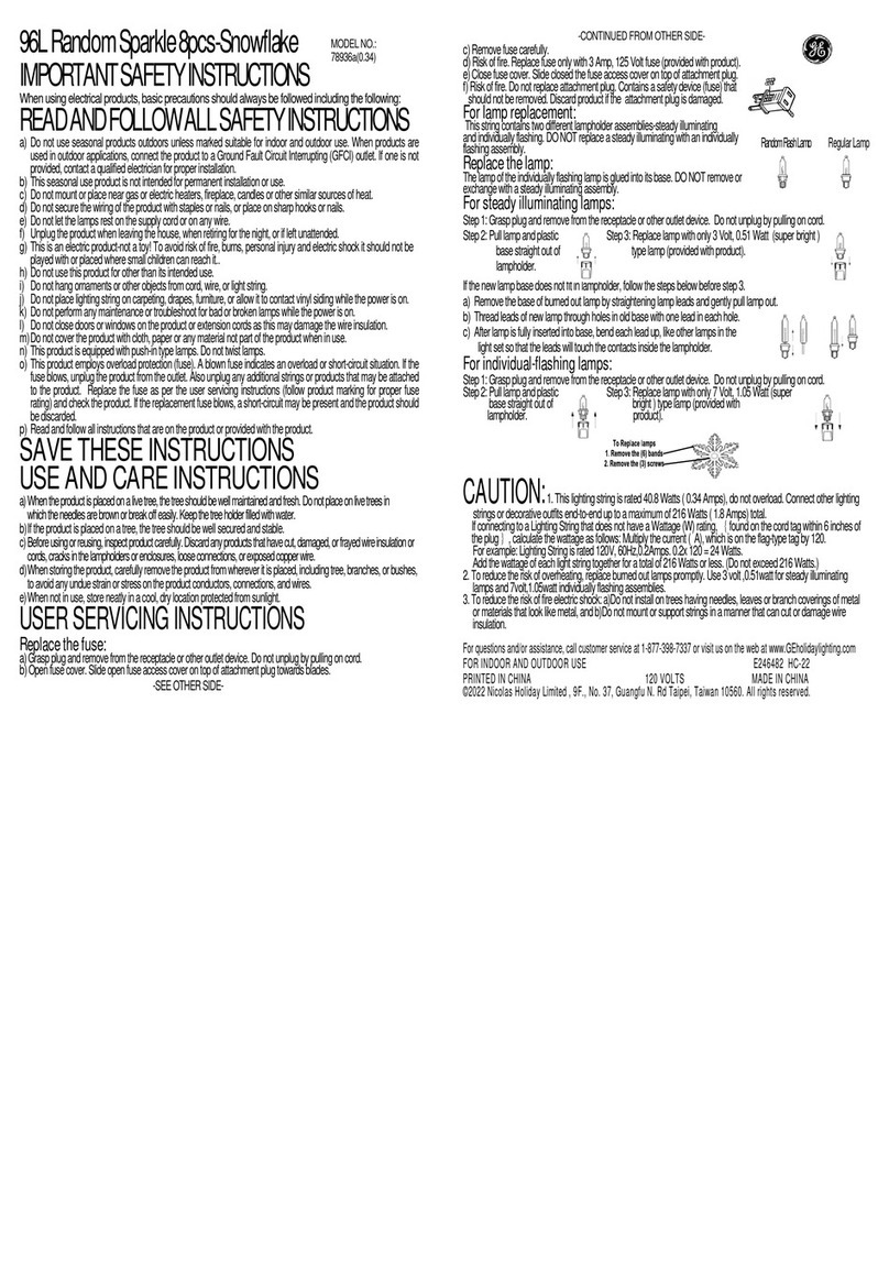 GE 78936 Use and care guide