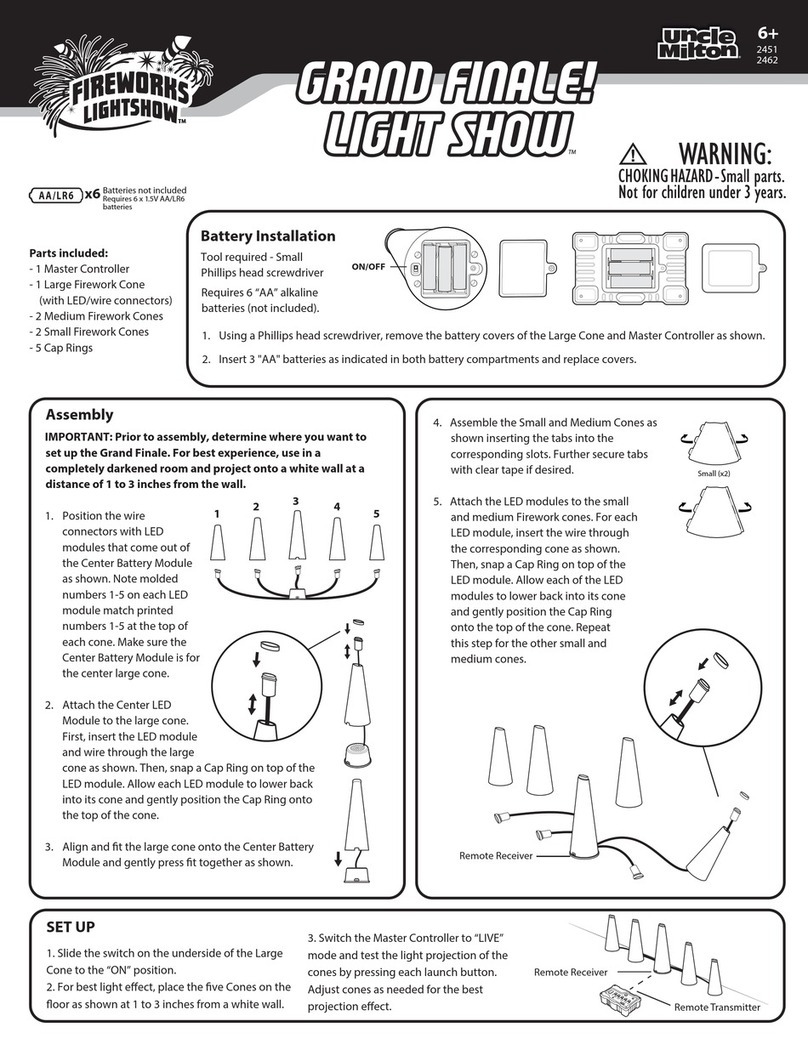Uncle Milton FIREWORKS LIGHTSHOW GRAND FINALE installation instructions