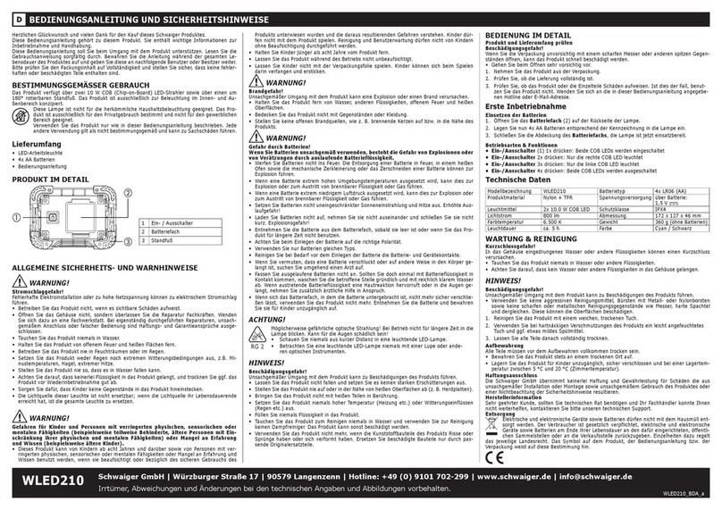 Schwaiger WLED210 Operating instructions and safety instructions