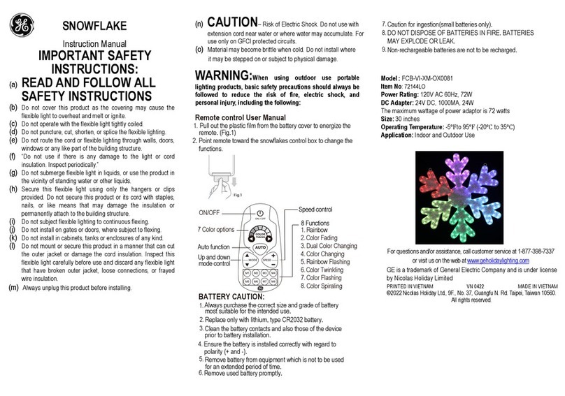 GE Color Effects 72144 User manual