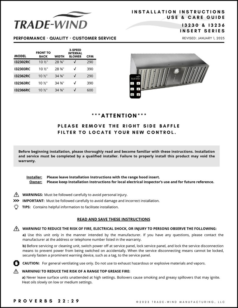 Trade-wind INSERT 13230 Series installation instructions