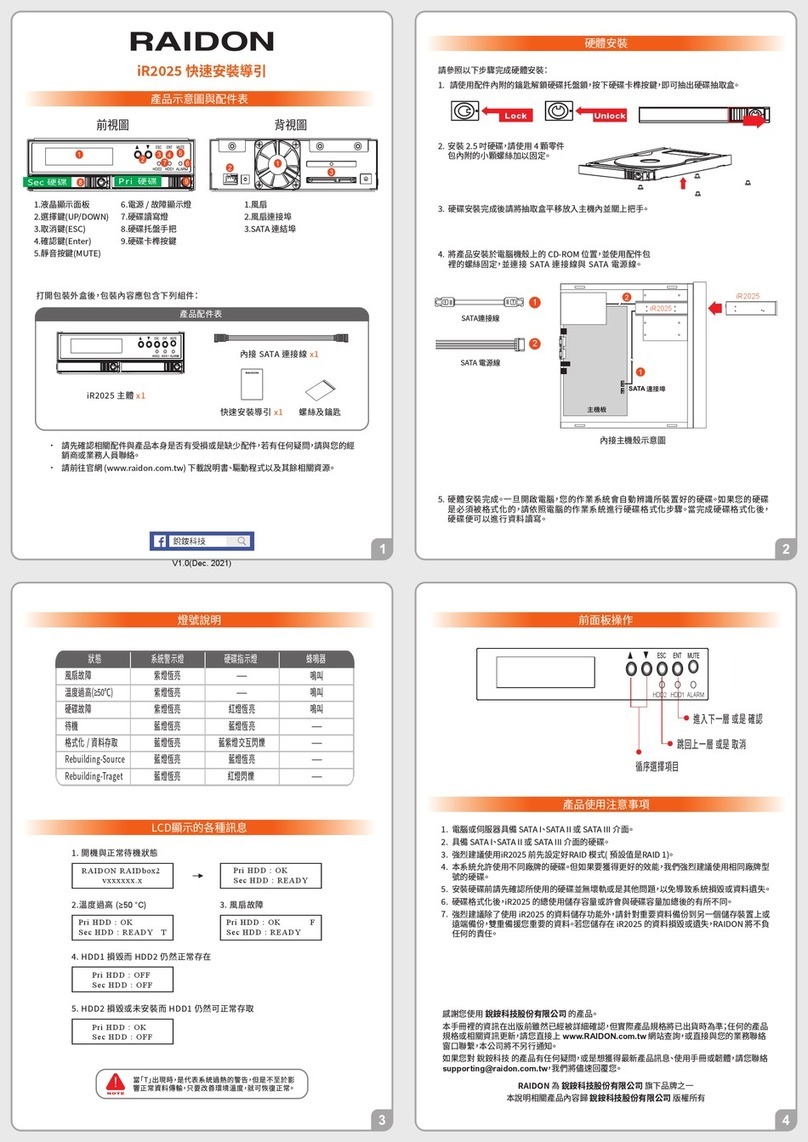 Raidon InTANK IR2025 User manual