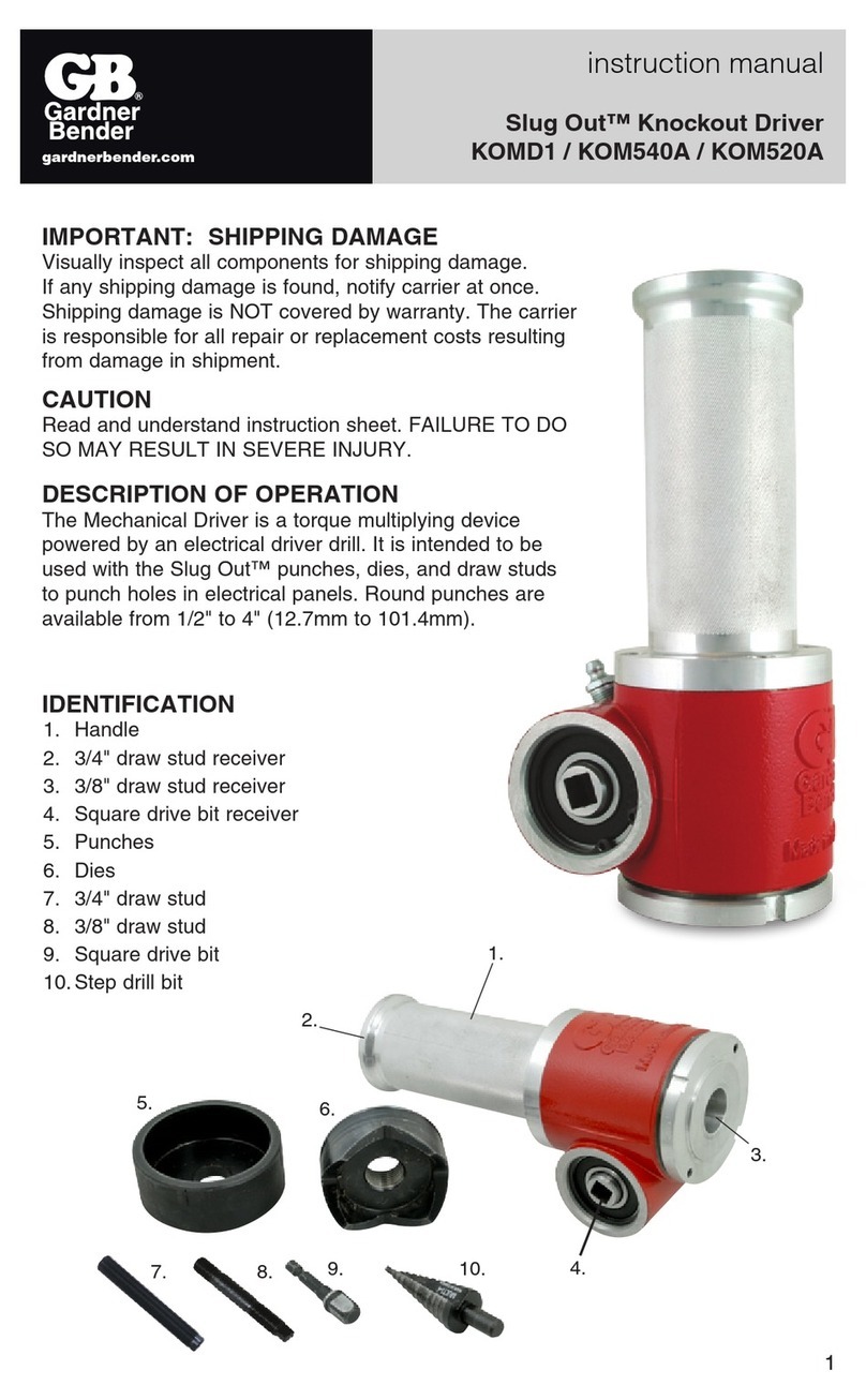 Gardner Bender Slug Out KOMD1 instruction manual