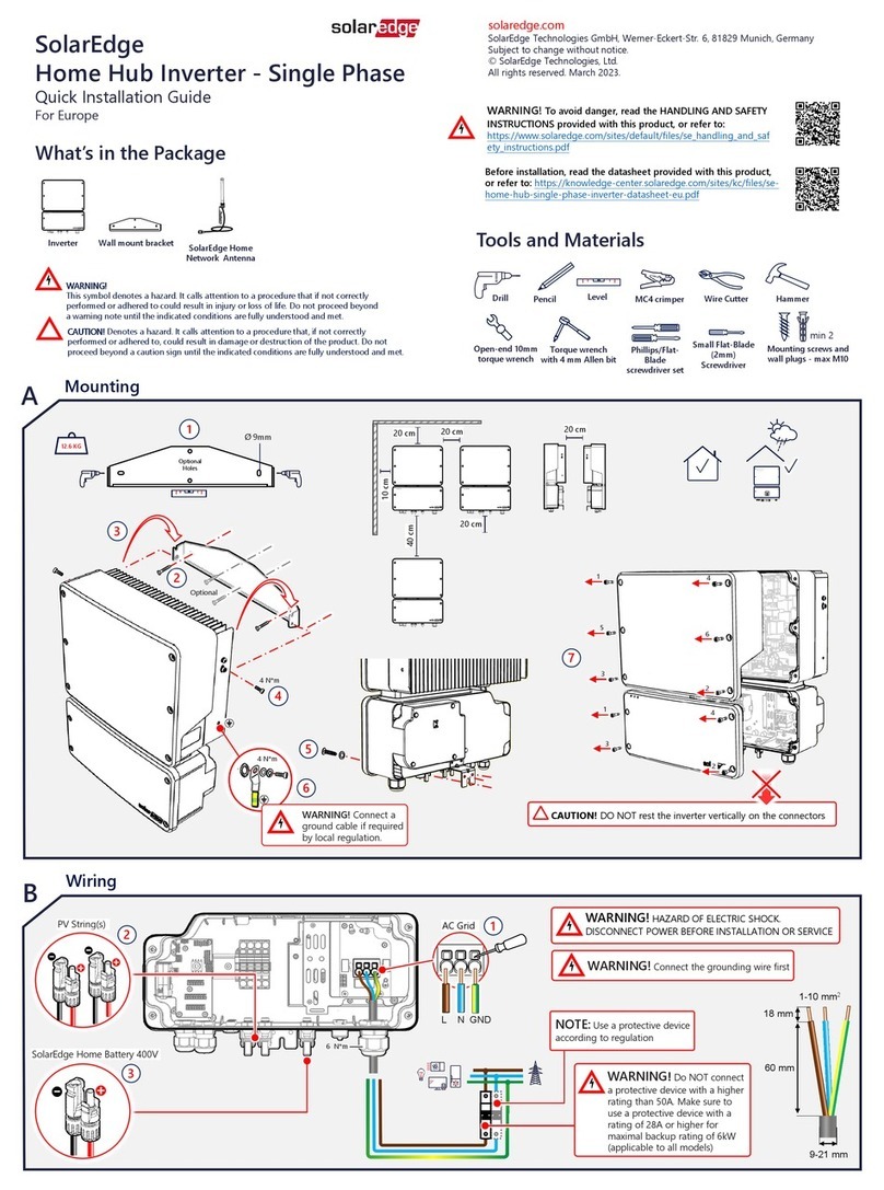 SolarEdge Home Hub Inverter Single Phase User manual