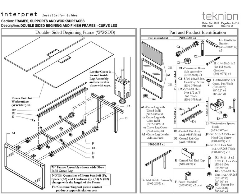Teknion Interpret Operating and maintenance instructions Teknion Interpret Operating and maintenance instructions