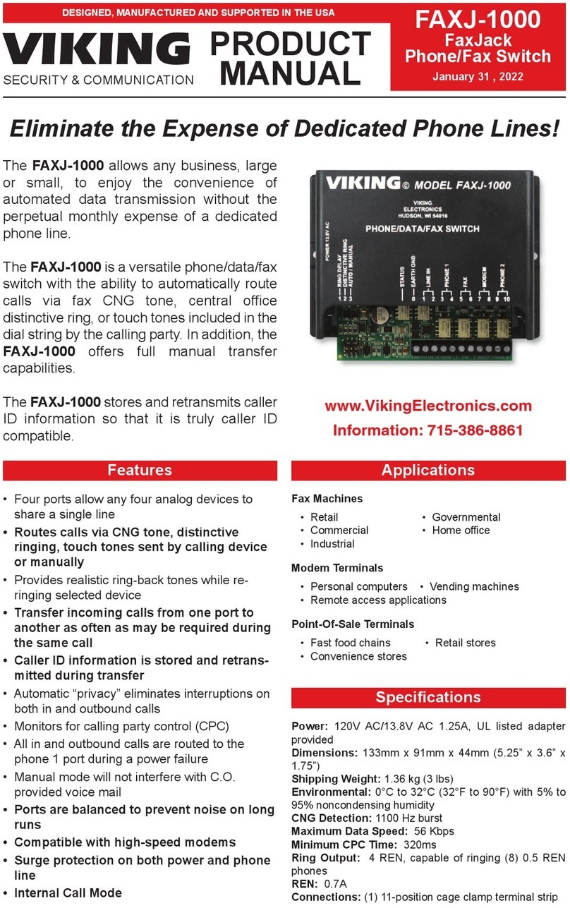 Viking FaxJack FAXJ-1000 User manual