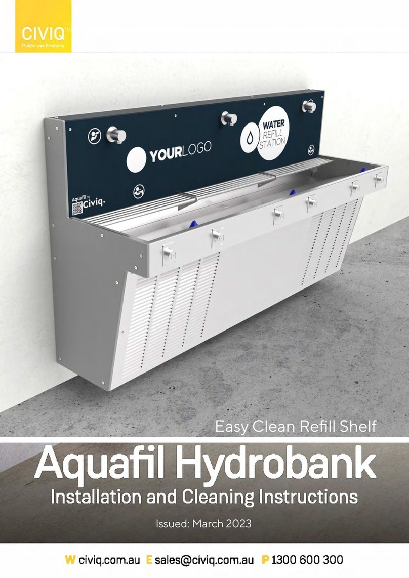 CIVIQ Aquafil Hydrobank AQ-HYB3 Installation and cleaning instructions