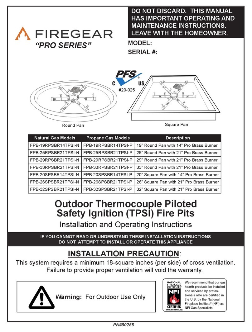 Firegear PRO Series Installation and operating instructions