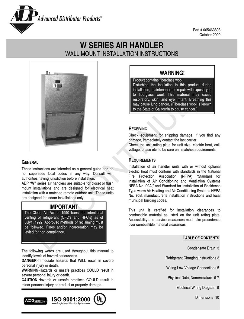 Adp W Series installation instructions Adp W Series installation instructions