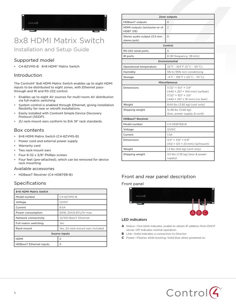 Contro l4 C4-8ZVMS-B Installation and setup guide