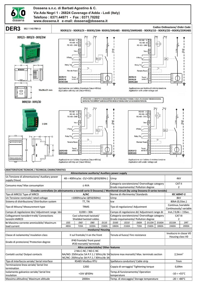 Dossena DER3 User manual Dossena DER3 User manual