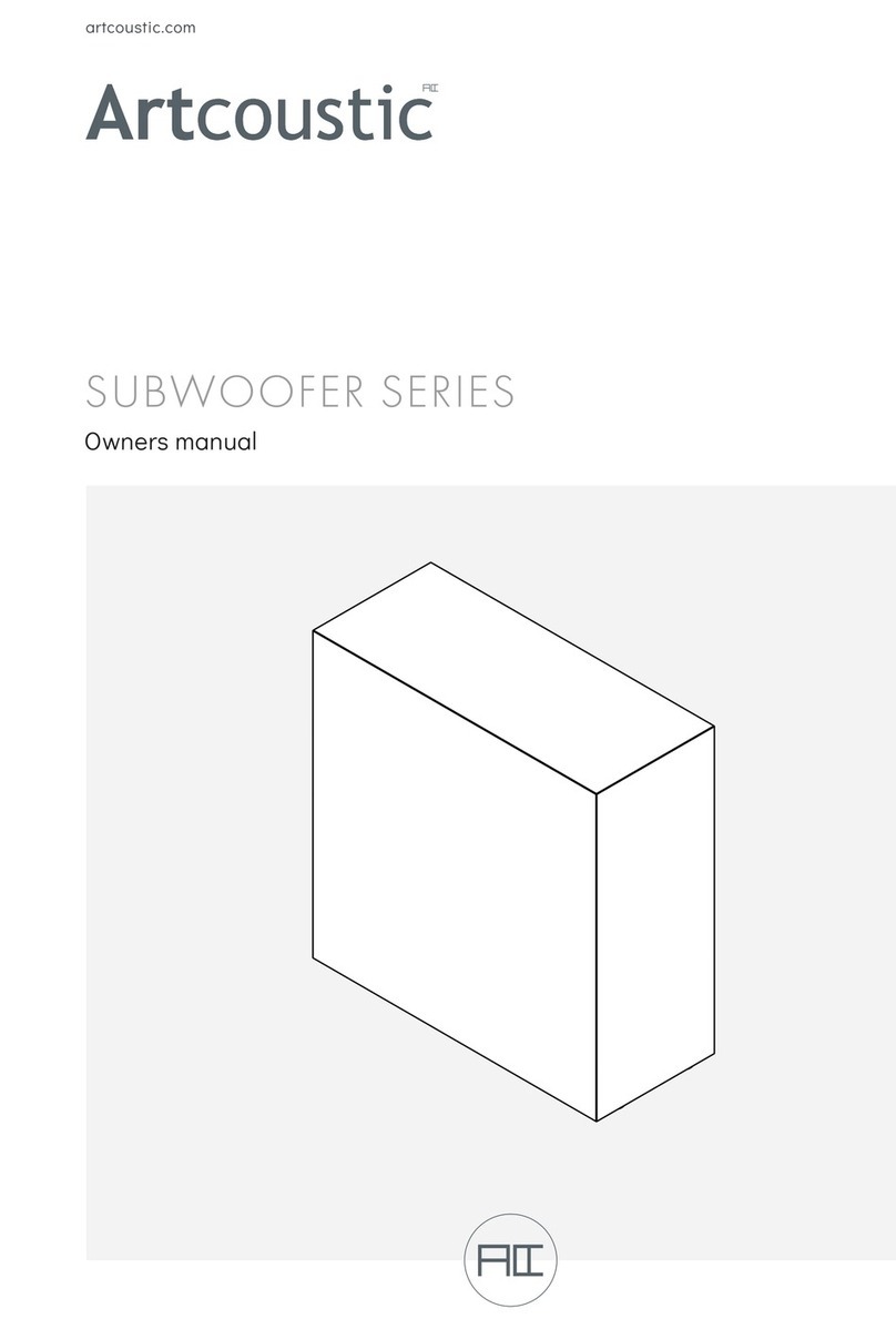 Artcoustic Subwoofer Series owner's manual