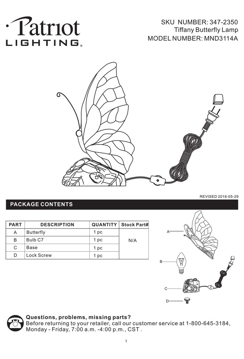 Patriot Lighting MND3114A quick start guide