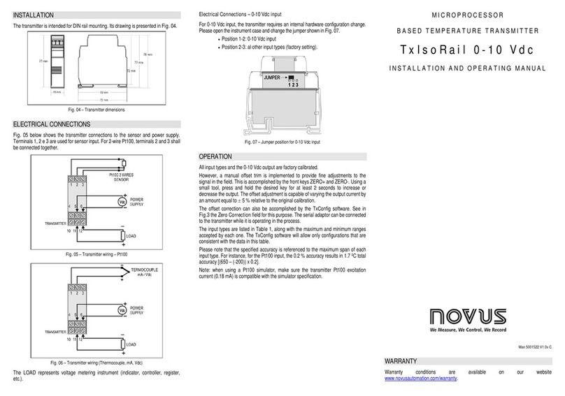 Novus TxIsoRail 0-10 Vdc User manual