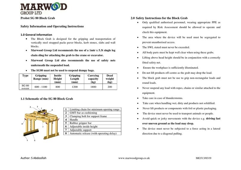 MARWOOD SG 80 Safety information and operating instructions