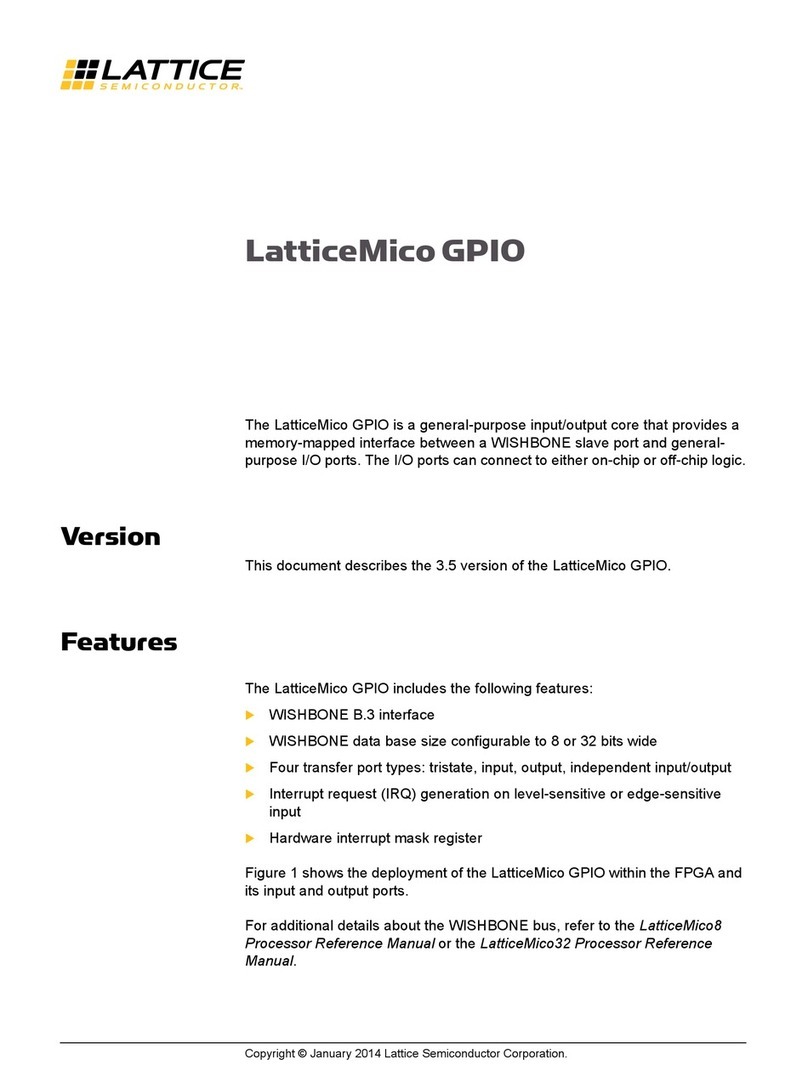 Lattice Semiconductor LatticeMico GPIO User manual