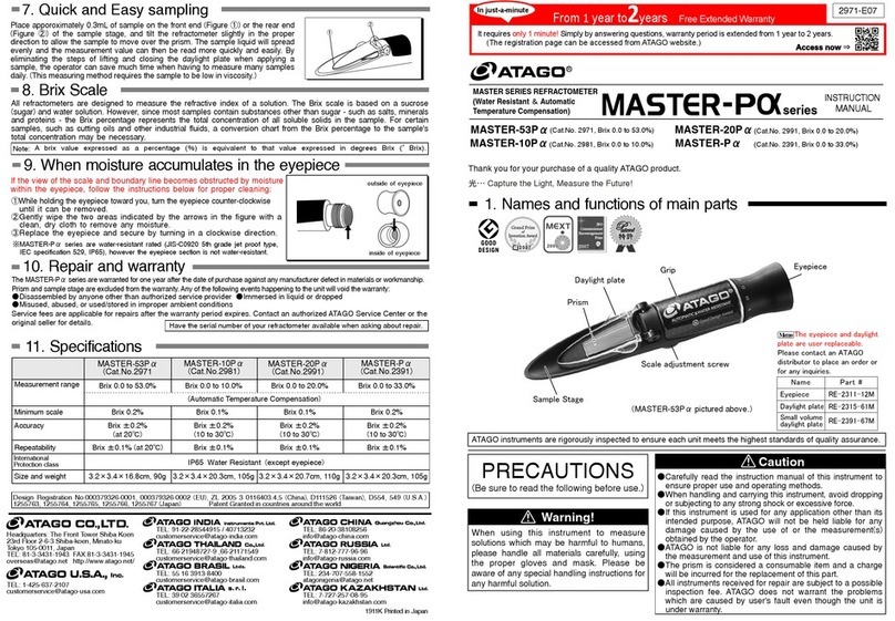 ATAGO MASTER Series User manual