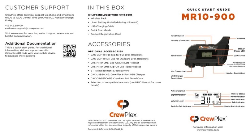 CrewPlex MR10-900 quick start guide