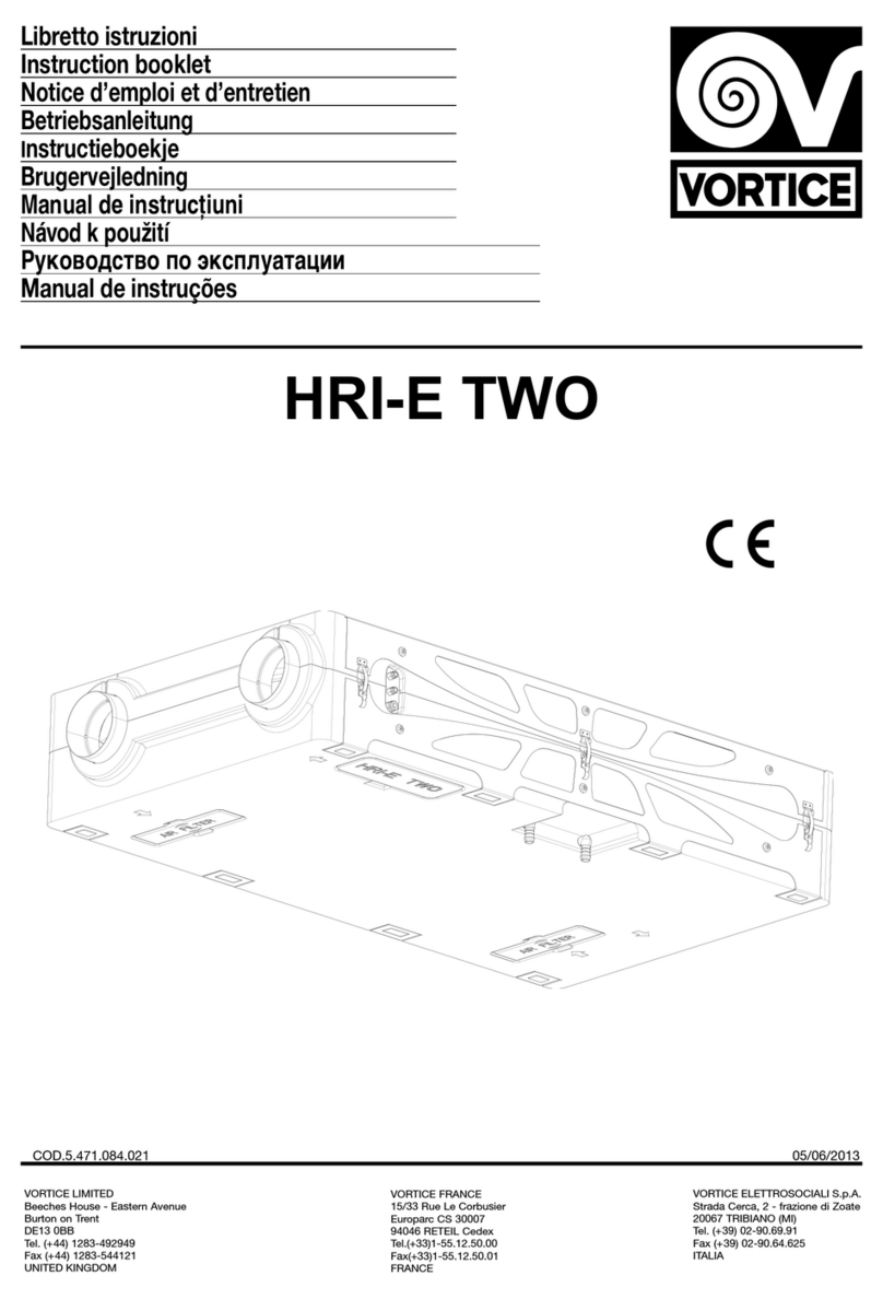 Vortice HRI-E TWO Instruction booklet