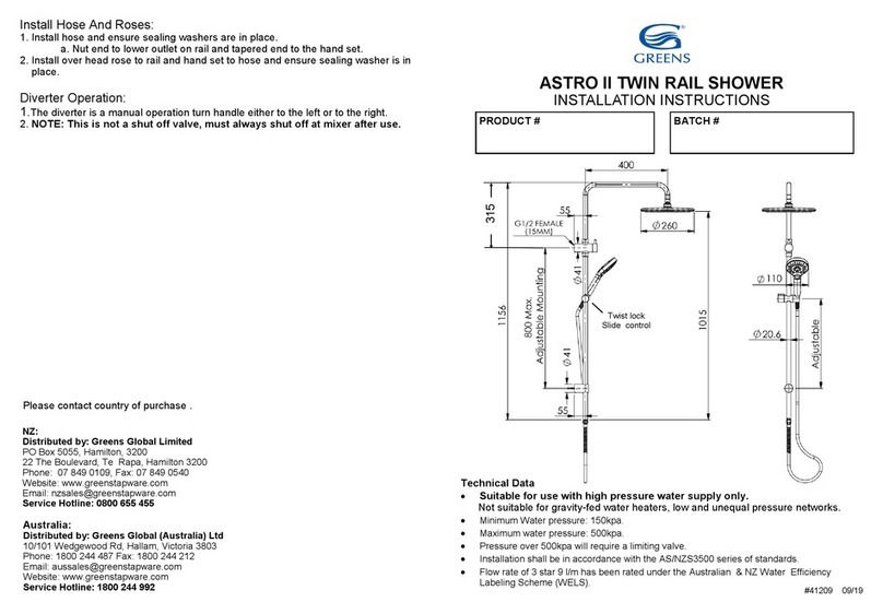 GREENS ASTRO II installation instructions GREENS ASTRO II installation instructions