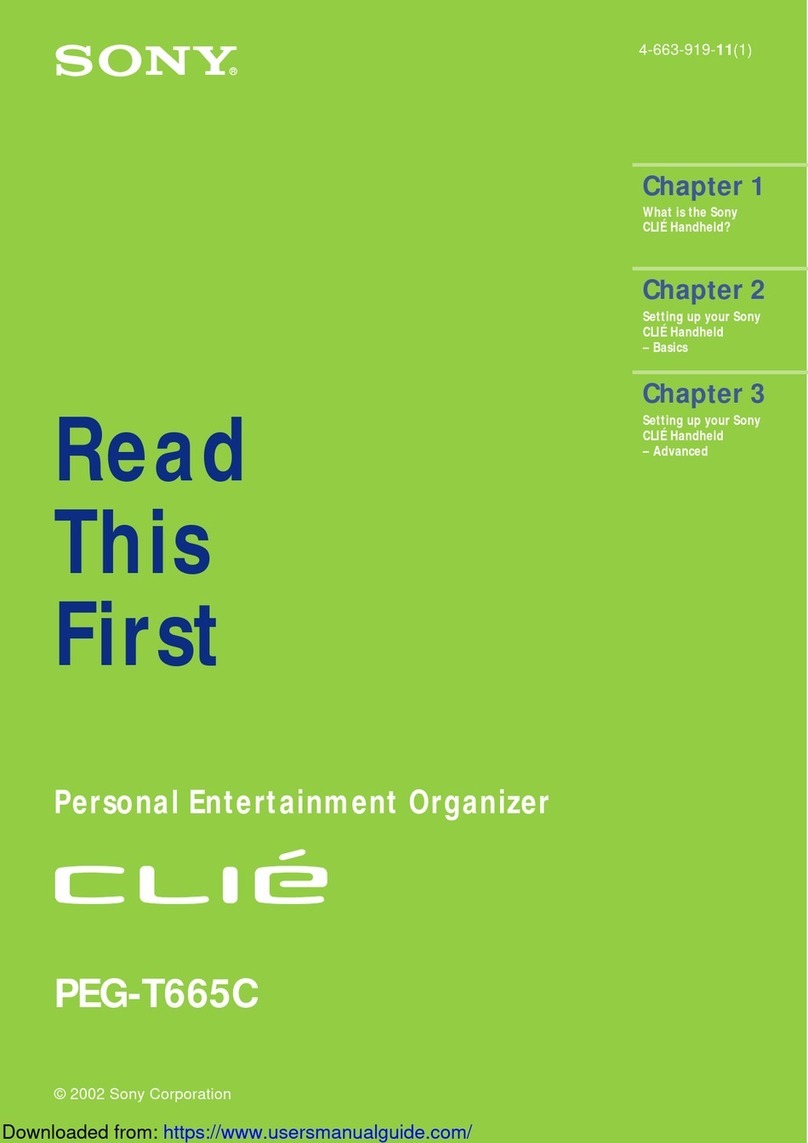Sony CLIE PEG-T665C Instruction sheet