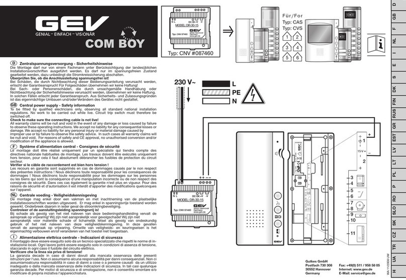 GEV COM BOY DR-30-15 User manual