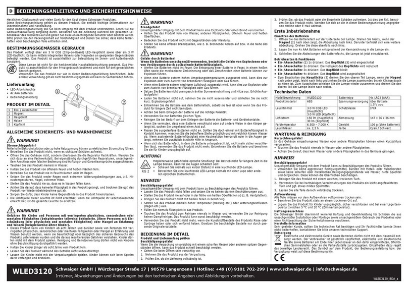 Schwaiger WLED3120 Operating instructions and safety instructions