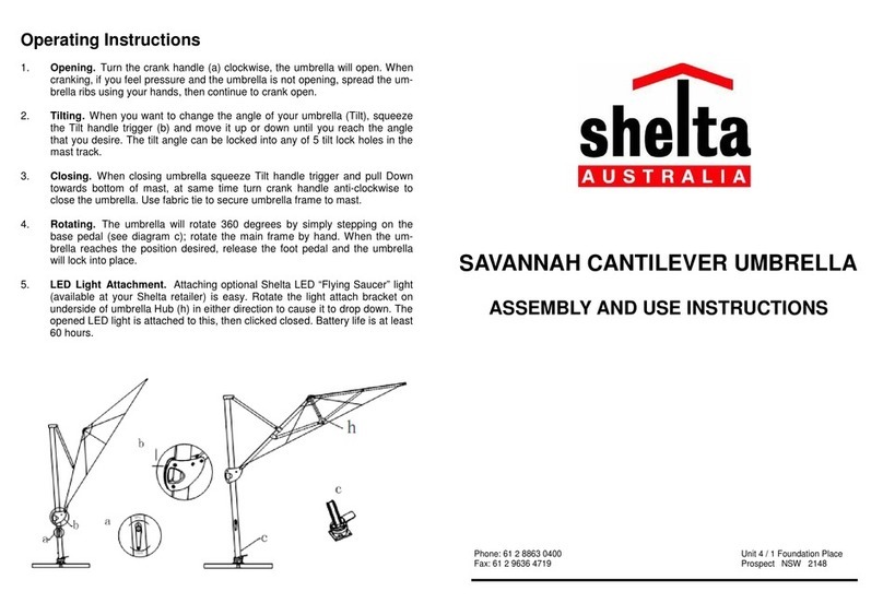 shelta SAVANNAH Assembly and use instructions