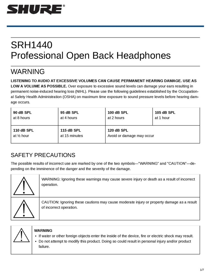 Shure SRH1440 User manual