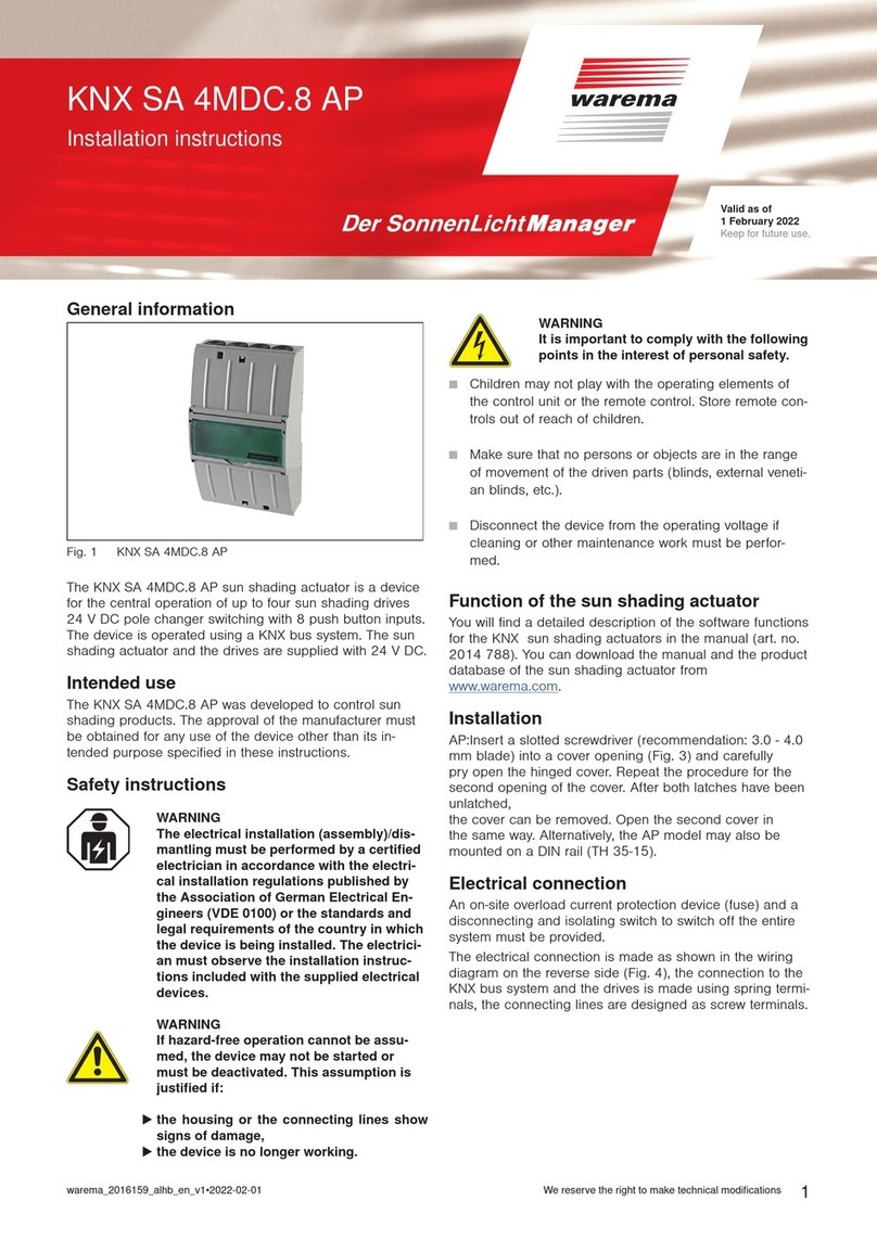 WAREMA KNX SA 4MDC.8 AP installation instructions