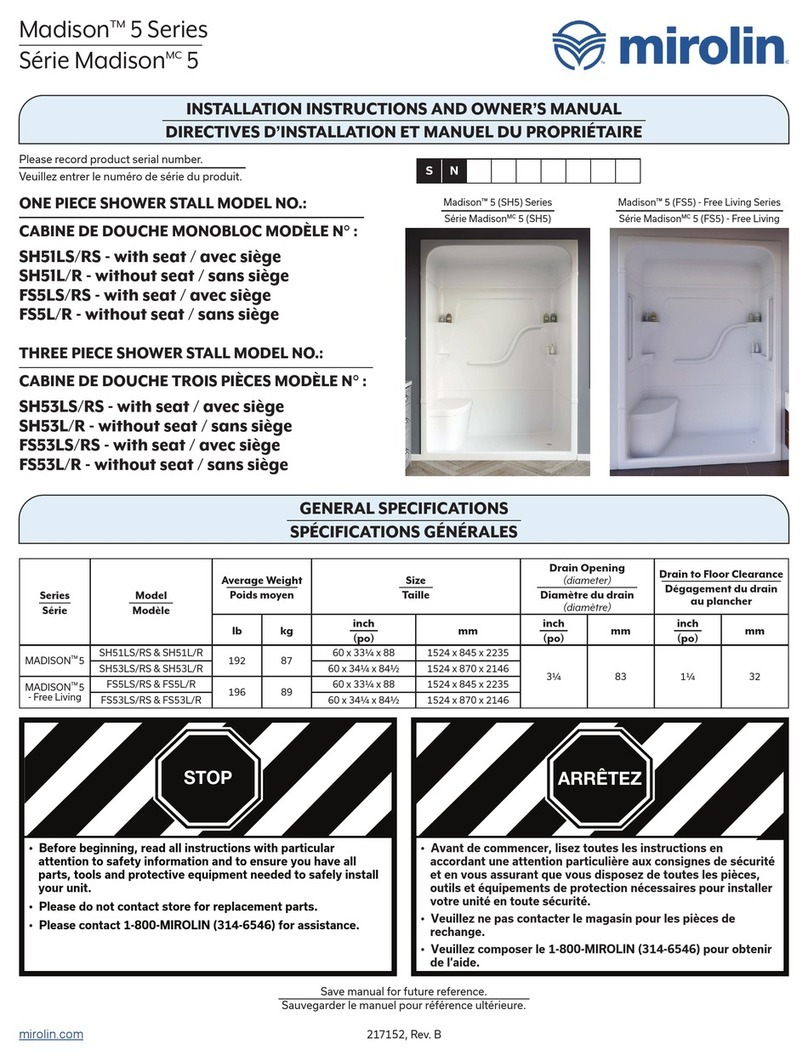 Mirolin Madison 5 Series Quick start guide