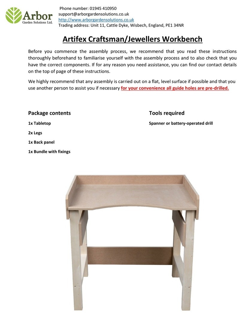 Arbor Technology Artifex Craftsman/Jewellers Workbench User manual Arbor Technology Artifex Craftsman/Jewellers Workbench User manual