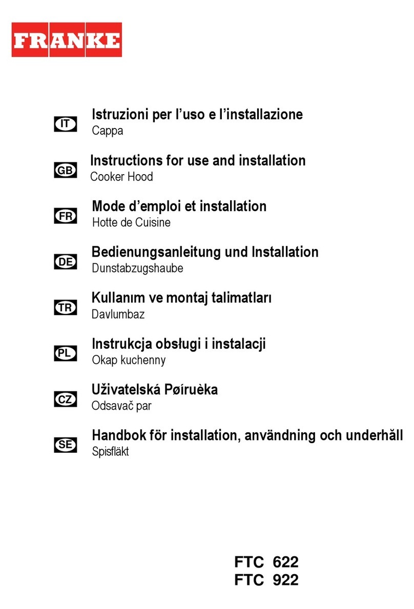 Franke FTC 622 Instructions for use and installation