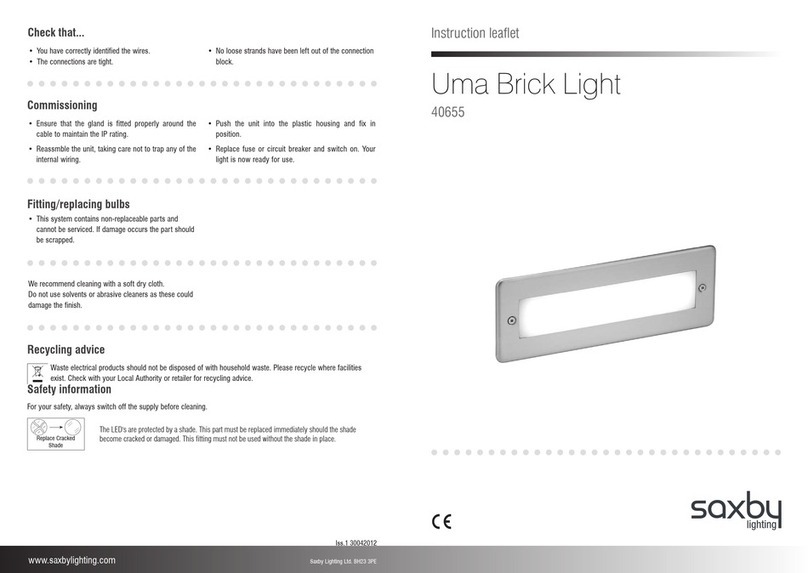 Saxby Lighting 40655 Instruction leaflet