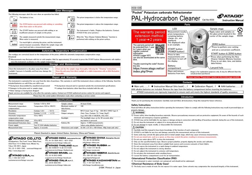 ATAGO 4558 instruction manual