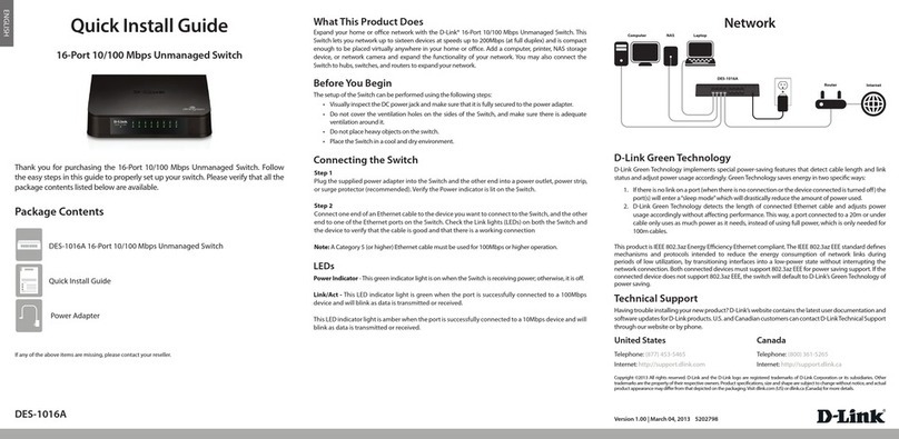 D-Link des-1016a User manual D-Link des-1016a User manual