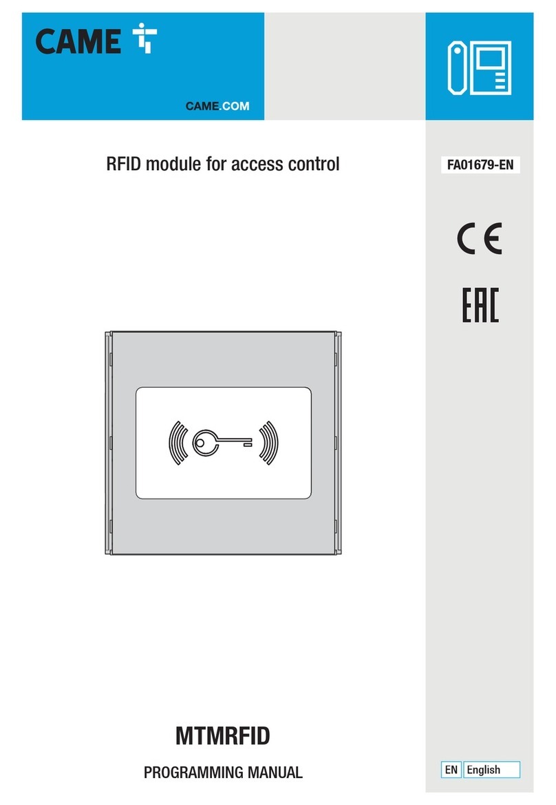 CAME MTMRFID Programming manual