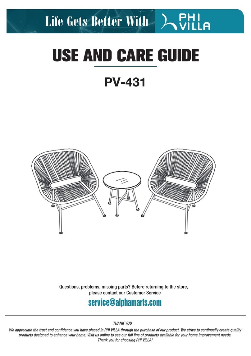 PHI VILLA PV-431 Use and care guide PHI VILLA PV-431 Use and care guide