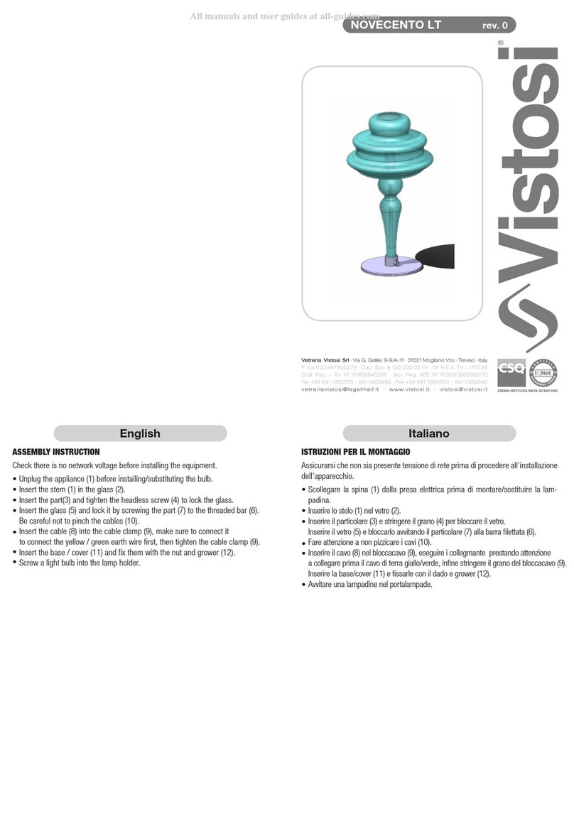 Vistosi NOVECENTO LT User manual