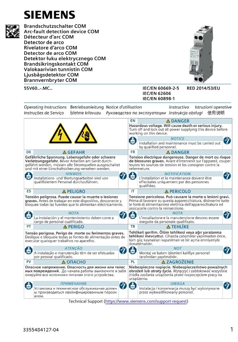 Siemens 5SV60 MC Series operating instructions Siemens 5SV60 MC Series operating instructions