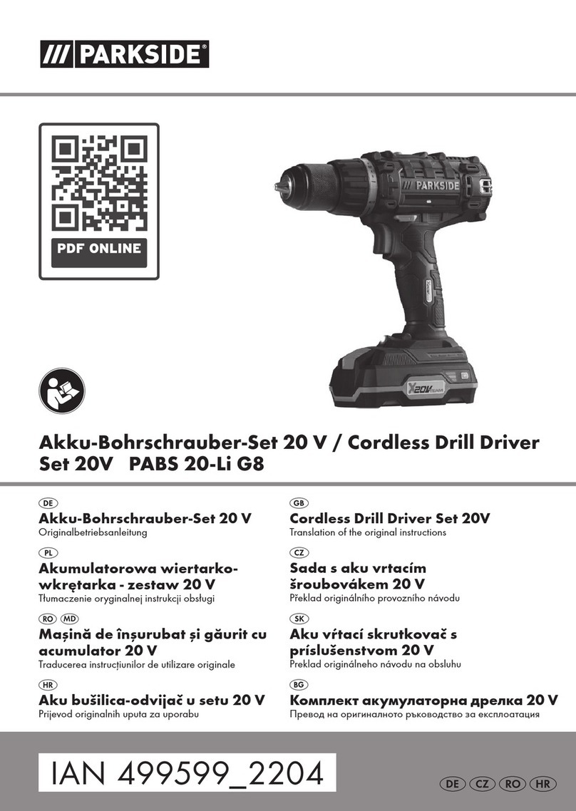 Parkside PABS 20-Li G8 Translation of the original instructions